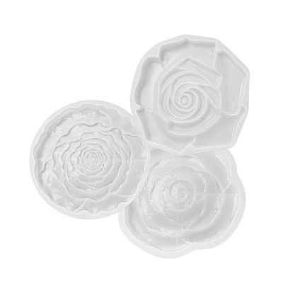 Rose Flower Coaster Food Grade Silicone Mold, Resin Casting Molds, for UV Resin, Epoxy Resin Craft Making