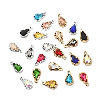 Стеклянные подвески из сплава с ультрафиолетовым покрытием, граненые амулеты-капли