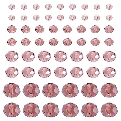 4нити 4 стили стеклянные бусины нити, граненые, рондель