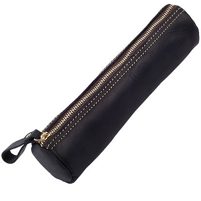 1сумки для карандашей из коровьей кожи, пенал, с молнией из сплава, колонка