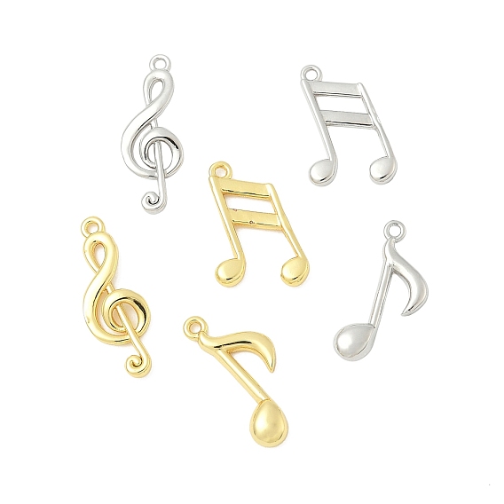 Латунные подвески, прелести музыкальных нот, стойки покрытие, долговечный, без кадмия и без свинца