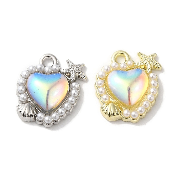 Стойки подвески обшивки сплава, с имитацией жемчуга ABS и стеклом, без кадмия, без никеля и без свинца, сердце прелести