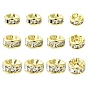 30 pièces 3 styles 316 perles d'espacement en acier inoxydable chirurgical avec strass, plat rond, placage ionique (ip)