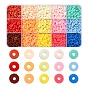 2250pcs 15 couleurs perles d'argile polymère faites à la main respectueuses de l'environnement, disque / plat rond, perles heishi