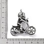 Tibetan Style Alloy Pendant, Frosted, Skeleton with Bike