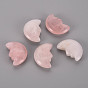 Natural Rose Quartz Beads, No Hole/Undrilled, Moon