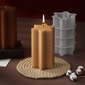 6 формы из пищевого силикона для свечей с ароматом остроконечной звезды, формы для изготовления свечей, форма для ароматерапевтической свечи