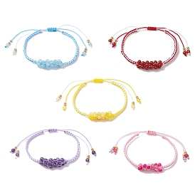 Плетеные браслеты из бусин из натуральных драгоценных камней, плетеные нейлоновые браслеты для женщин