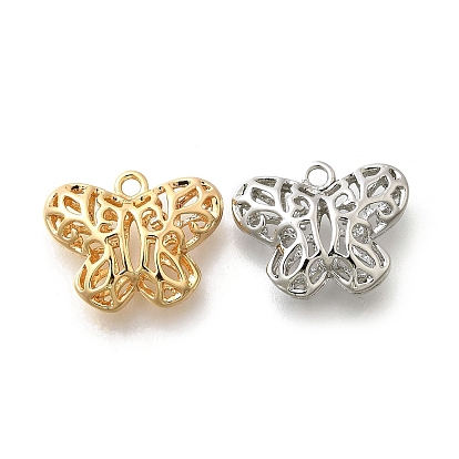 Латунные подвески, без кадмия, без никеля и без свинца, полые прелести бабочки