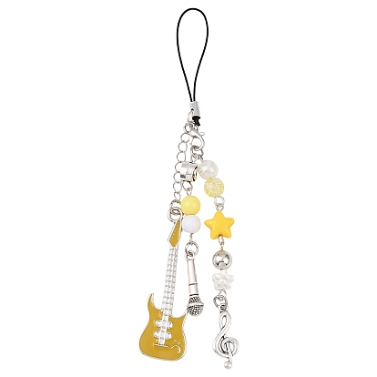 2 шт. ремни для мобильных телефонов из АБС-пластика с имитацией жемчуга, акрила и сплава, гитар, платина