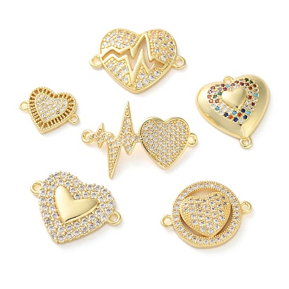 Подвески-шармы в виде сердца из кубического циркония с покрытием из латуни, долговечный, без свинца и без кадмия, реальный 18 k позолоченный