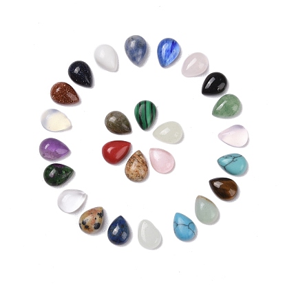 Natural & Synthetic  Mixed Gemstone Cabochons, Drop