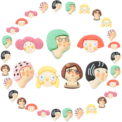 35Pcs 7 Style Resin Cabochons, DIY Accessories, Phone Case Decoration