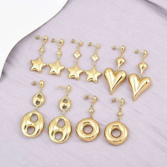 304 из нержавеющей стали болтаться серьги, золотые