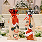 Christmas decoration Santa Claus climbing chimney plaid wine bottle bag Christmas champagne bottle bag decoration