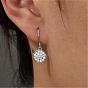925 Sterling Silver Pave Moissanite Dangle Earrings for Women, Round