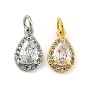 Латунные микропаве прозрачные кубические циркониевые подвески, без кадмия, без никеля и без свинца, слезинки