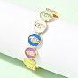 Латунные эмалевые разноцветные овальные браслеты с изображением Девы Марии