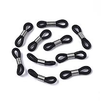 Porteurs de lunettes, lunettes extrémités de boucle en caoutchouc, avec 304 accessoires en acier inoxydable, 20x5mm