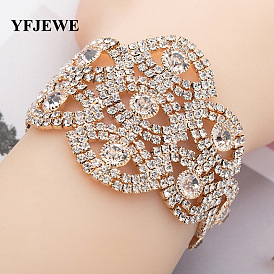 Bracelet en cristal de mariée étincelant pour accessoires de robe de mariée