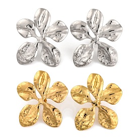 304 серьги-гвоздики из нержавеющей стали для женщин, пятилепестковый цветок