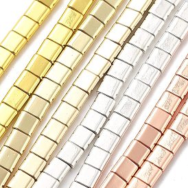 Синтетические магнитные гематит бусины пряди, 2-луночное, прямоугольные