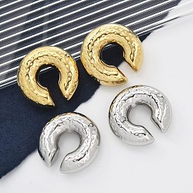 304 серьги-каффы из нержавеющей стали в форме буквы С для женщин, ионное покрытие (ip)