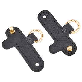 Conector de anillo en D de bolso en buen estado de imitación de cuero de microfibra, Cubierta de manija de bolsa desmontable sin perforación para agregar correa de hombro cruzada de bolso