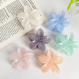 Candy Color Flower Plastic Claw Hair Clips, Hair Accessories for Women & Girls