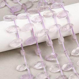 Природный аметист нитей бисера, граненые, лошадиный глаз , Топ пробуренной, с пластиковыми трубчатыми бусинами