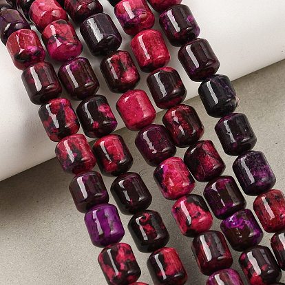 Stränge aus natürlich gefärbten weißen Jadeperlen (Imitation von Charoit), Kolumne