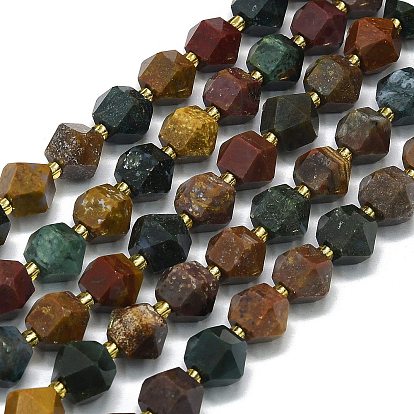 Бусины из натурального морского агата, восьмиугольный, граненые