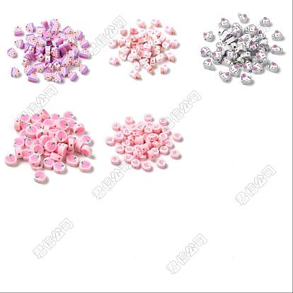 35pcs 5 style handgemachte Polymer-Ton-Perlen, Mischformen