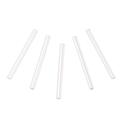 Стеклярус, серебряная линия цвета, 31~34x3 мм, отверстия: 0.5 mm, о 1400 шт / один фунт