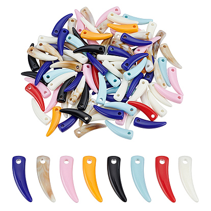 Непрозрачные акриловые подвески, маленькие волчьи зубы