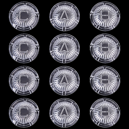 12Bouton de poignée de robinet en plastique (pièces), Couvercles de robinet d'évier, plat rond