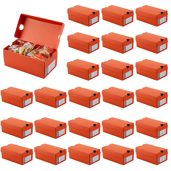 24 шт. складные картонные упаковочные коробки, прямоугольные, с 24шт. бумажных наклеек