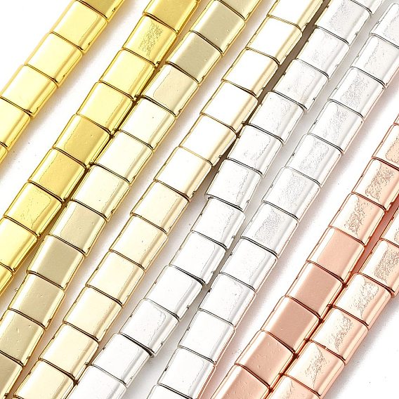 Синтетические магнитные гематит бусины пряди, 2-луночное, прямоугольные