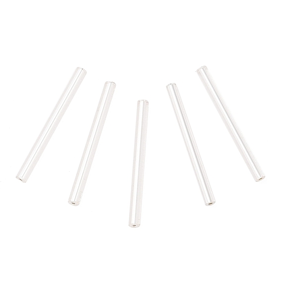 Стеклярус, серебряная линия цвета, 31~34x3 мм, отверстия: 0.5 mm, о 1400 шт / один фунт