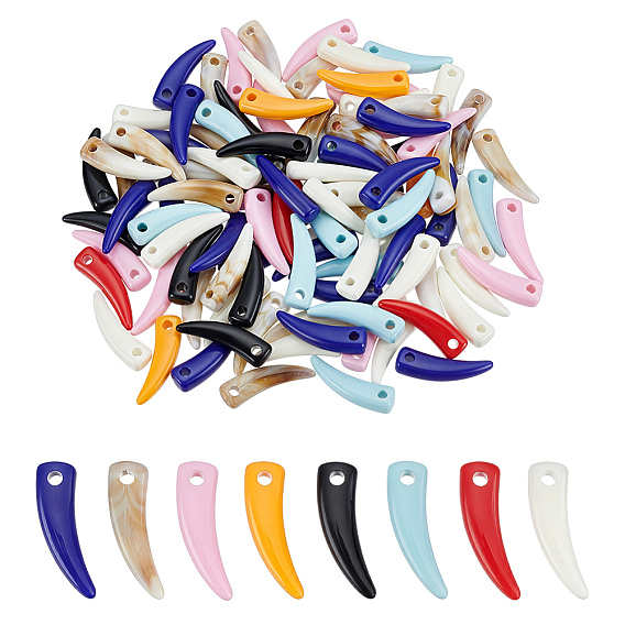 Непрозрачные акриловые подвески, маленькие волчьи зубы