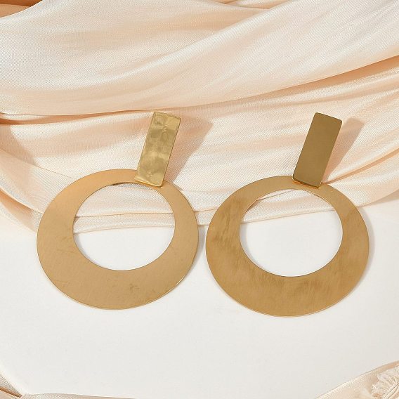 304 из нержавеющей стали серьги, ионное покрытие (ip), плоско-круглые