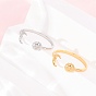 304 Stainless Steel Cuff Open Rings, Sun & Moon