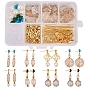 DIY Earring Making, with Brass Ball Post Stud Earrings, Tibetan Style Links, Iron Bead Spacers, Brass Open Jump Rings and Plating Acrylic Beads