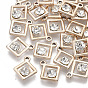 UV Plating Acrylic Pendants, with Acrylic Rhinestone, Rhombus
