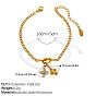 304 Edelstahl-Strass-Emaille-Knoten-Charm-Armbänder für Damen, golden