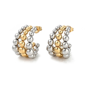 Ионное покрытие (ip) 304 серьги-гвоздики из нержавеющей стали в форме буквы С