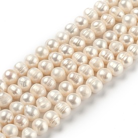 Natural Cultured Freshwater Pearl Beads Strands, Round