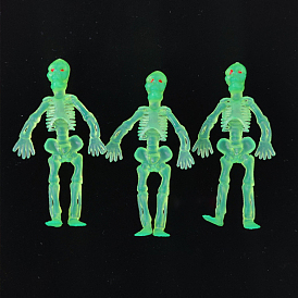 Glow in The Dark Plastic Human Skeletons, Luminous Full Body Skulls, Halloween Scary Decoration, Mischief Prop