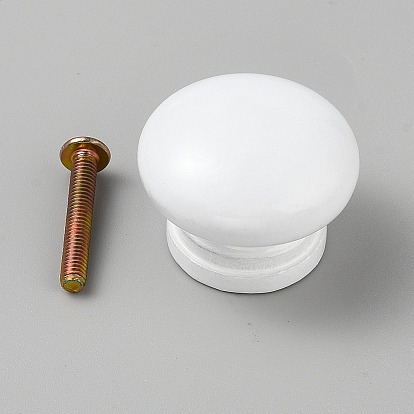 Wood Drawer Knobs, with Screws, for Home, Cabinet, Cupboard and Dresser, Mushroom