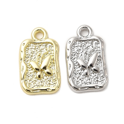 Подвески из сплава , прямоугольник с подвесками в виде бабочек, стойки покрытие, долговечный, без свинца, без кадмии и без никеля